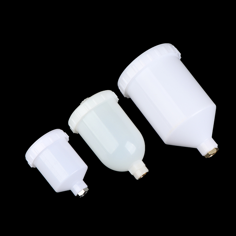 125/250/600ml Plastikowy kubek do natryskiwania farby Kubek do natryskiwania powietrza Grawitacyjny pojemnik na farbę Złącze gwintowe do części pistoletu natryskowego