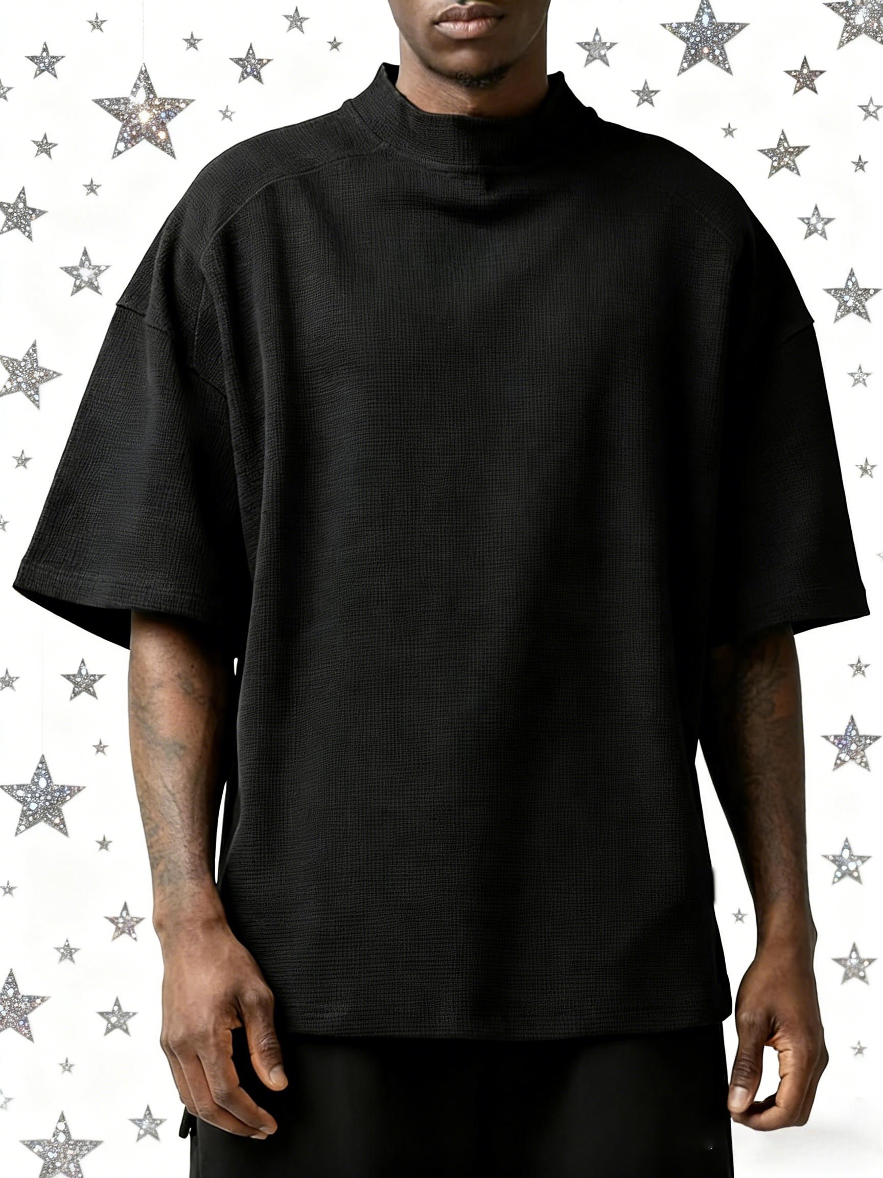Kurzärmliges Rollkragen-T-Shirt für Herren im Frühling und Sommer – leichte und atmungsaktive Baumwollmischung, trendiges Freizeitoberteil im Street-Style