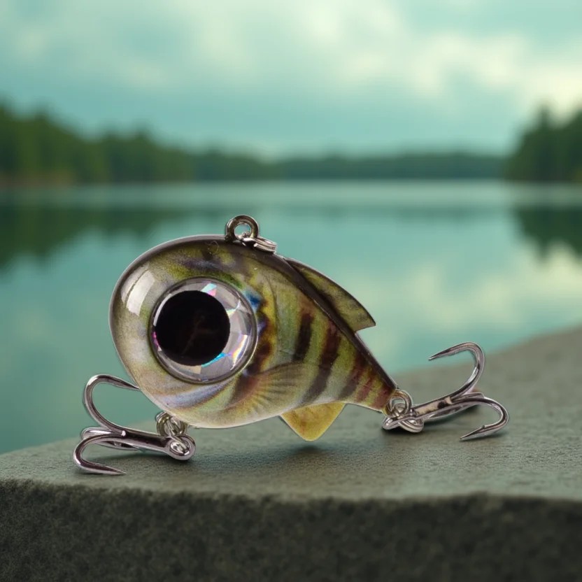 Hanlin Big Eyes VIB Fishing Lure Sinking 4cm/1.57in/8.5g Vibration Rattling Ball Artificial Hard Lipless Bait Pike Bass Tackle
