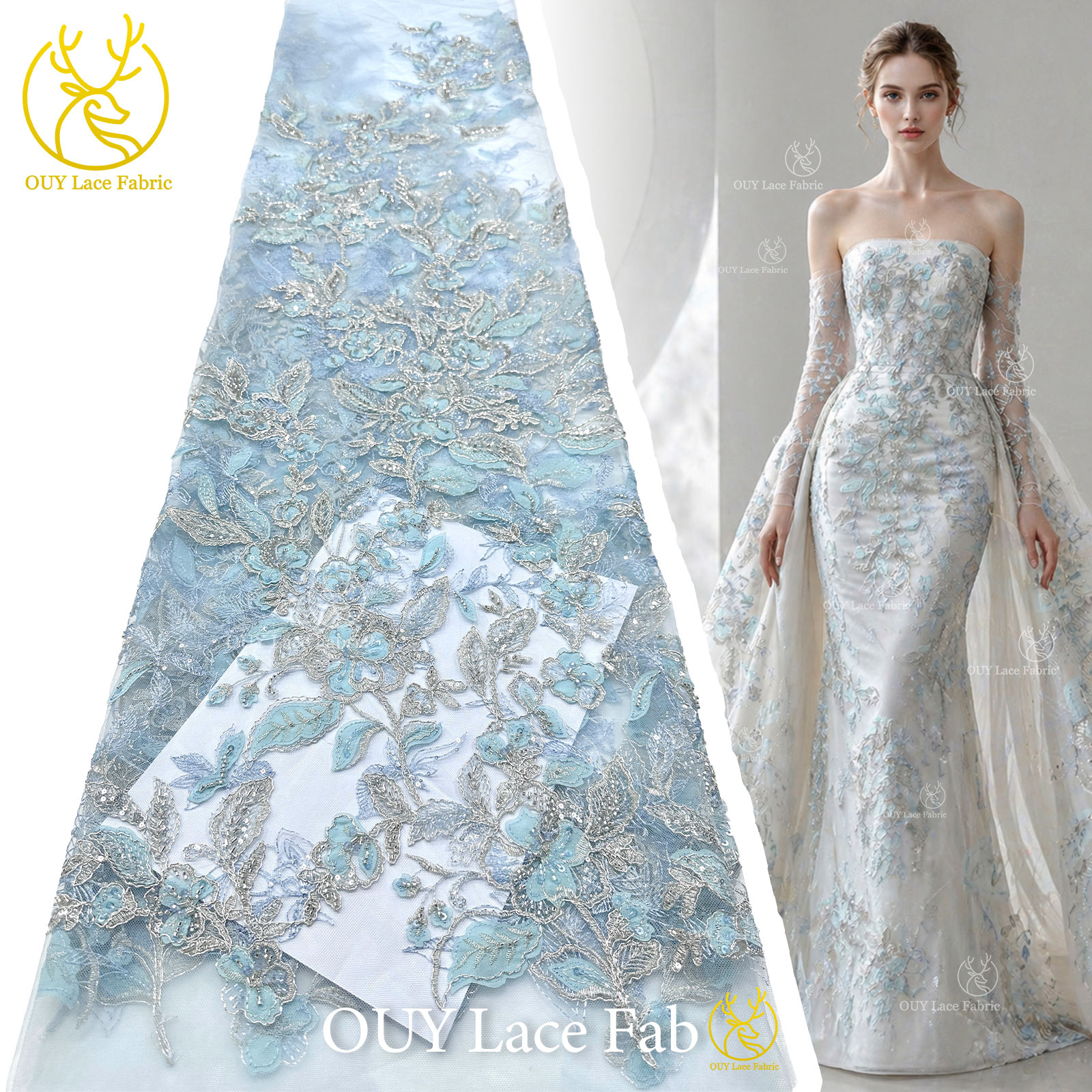 Fashion Nigerian Embroidery Beaded Lace 2026 French Sequins Tulle Lace African Lace Fabric For Wedding Party Dress Sewing