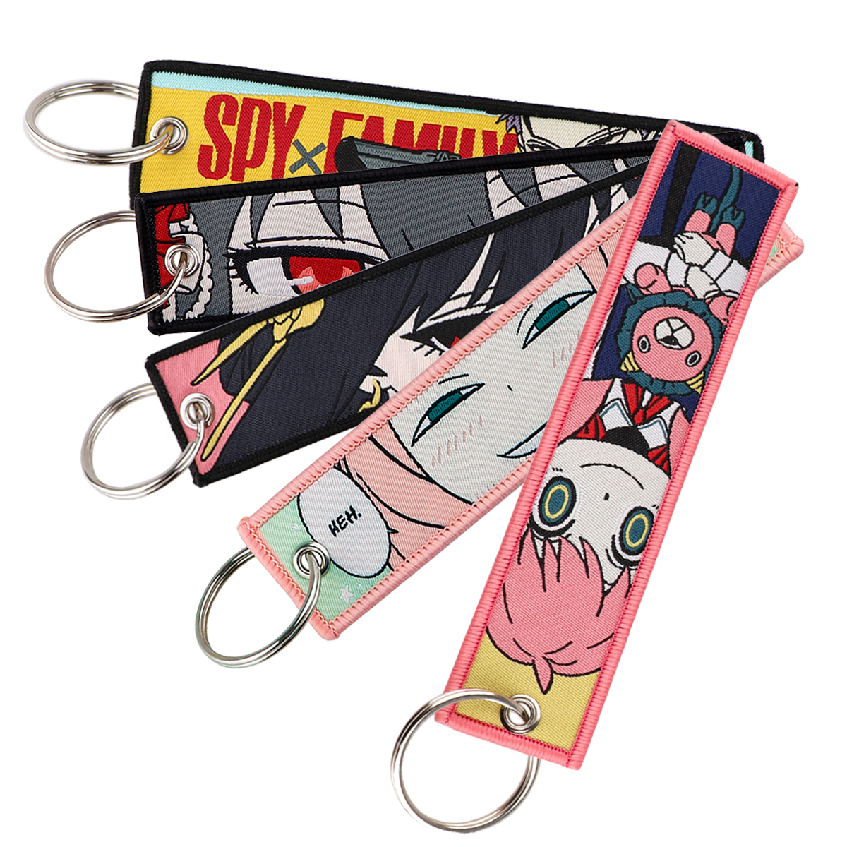 LLavero bordado de Anime japonés para motocicletas, llavero con etiqueta para llaves, accesorios de moda Chaveiro