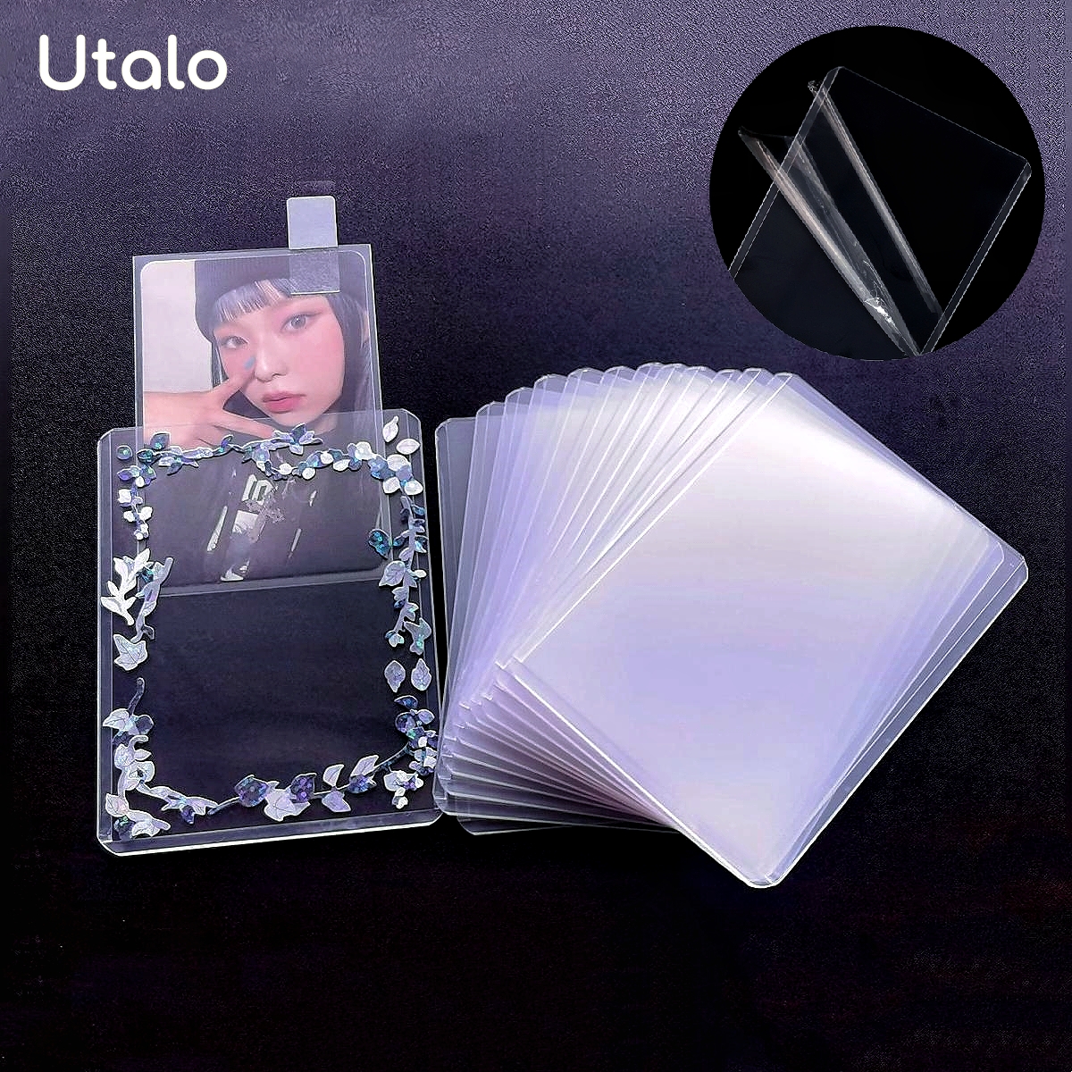 Utalo 1 ~ 50 szt. 35PT ochronny Toploader Super przezroczysty KPOP etui na karty fotograficzne karty handlowe dostawa dwustronna folia na karty