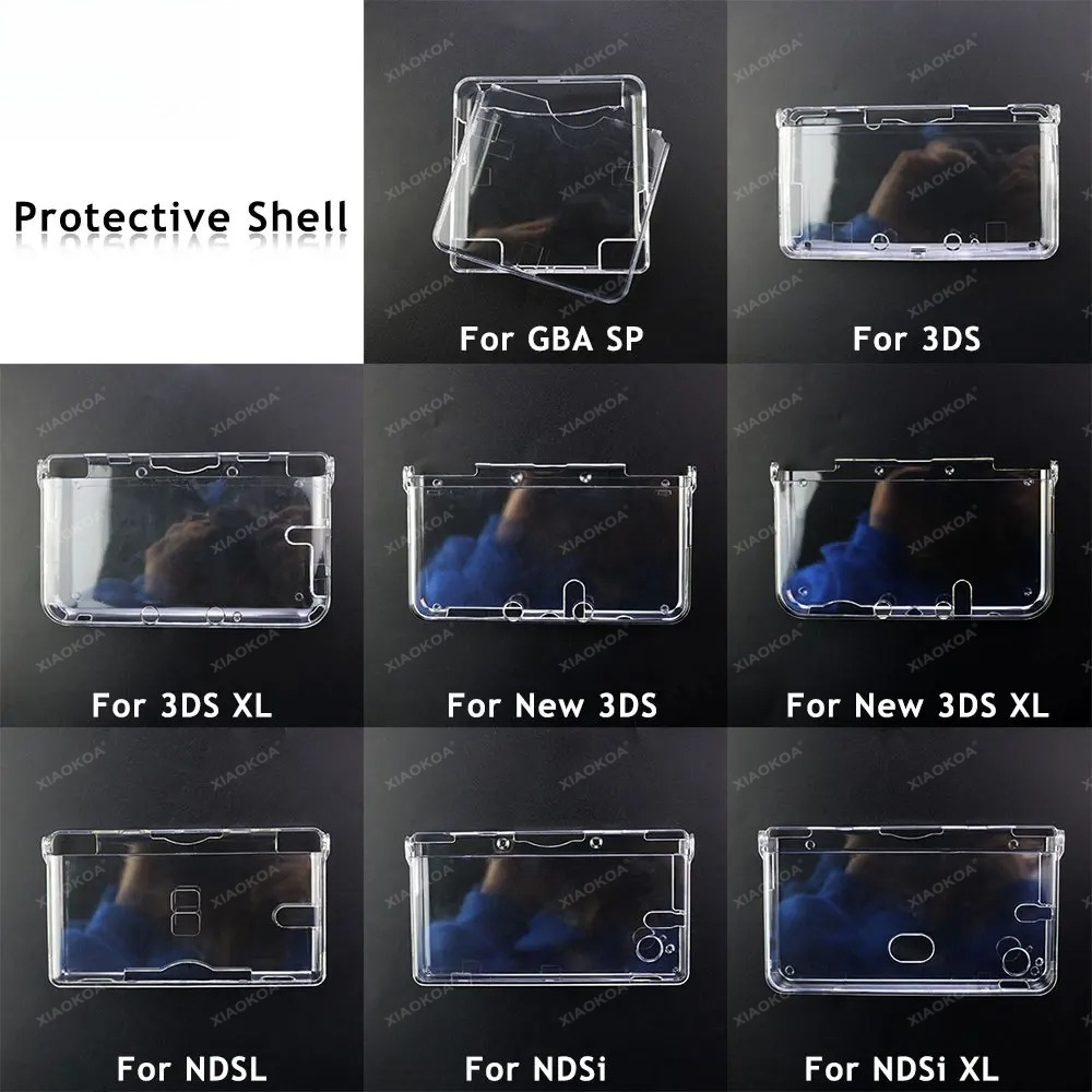 Plastikowa, przezroczysta, twarda obudowa ochronna do konsoli GBA SP NDSL DSI NDSi XL 3DS XL New 3DS XL LL