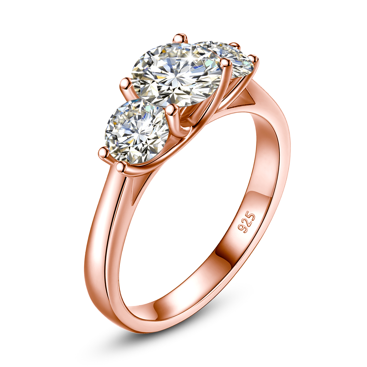 Gecertificeerd 3 Stone Cat Totem Moissanite Ringen Voor Vrouwen Totaal Is 2ct Echt Sterling Zilver 925 Luxe Bruiloft Sieraden Trend hot