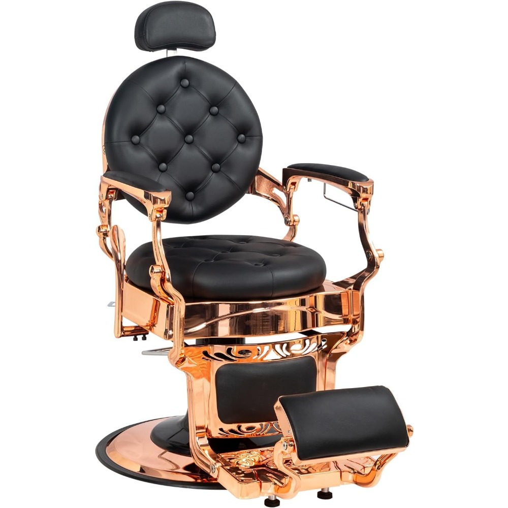 Professional Reclining Salon Chair with Wide Thickened Cushion for Barbershops