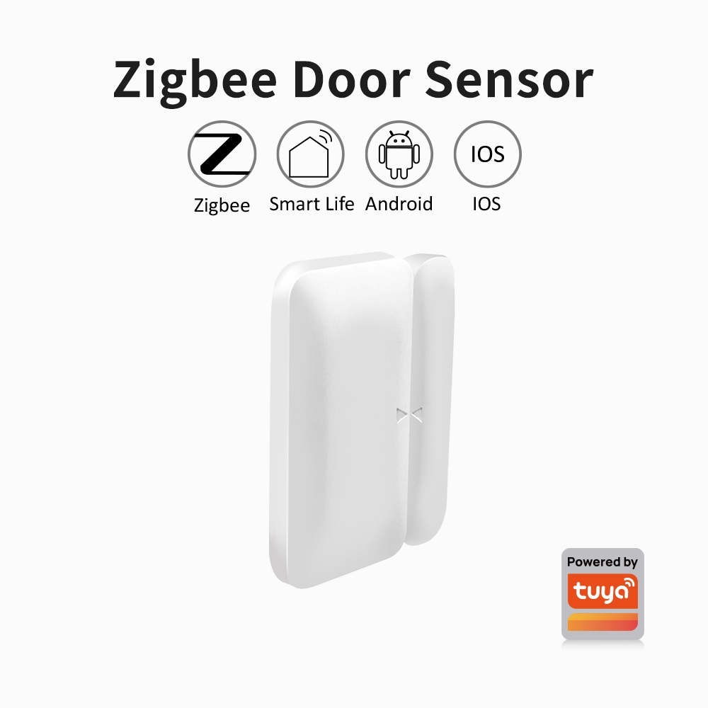 Tuya Zigbee-Sensor inalámbrico de puerta y ventana, mini Detector de puerta inalámbrico para hogar inteligente, sistema de alarma abierto y cerrado para Alexa