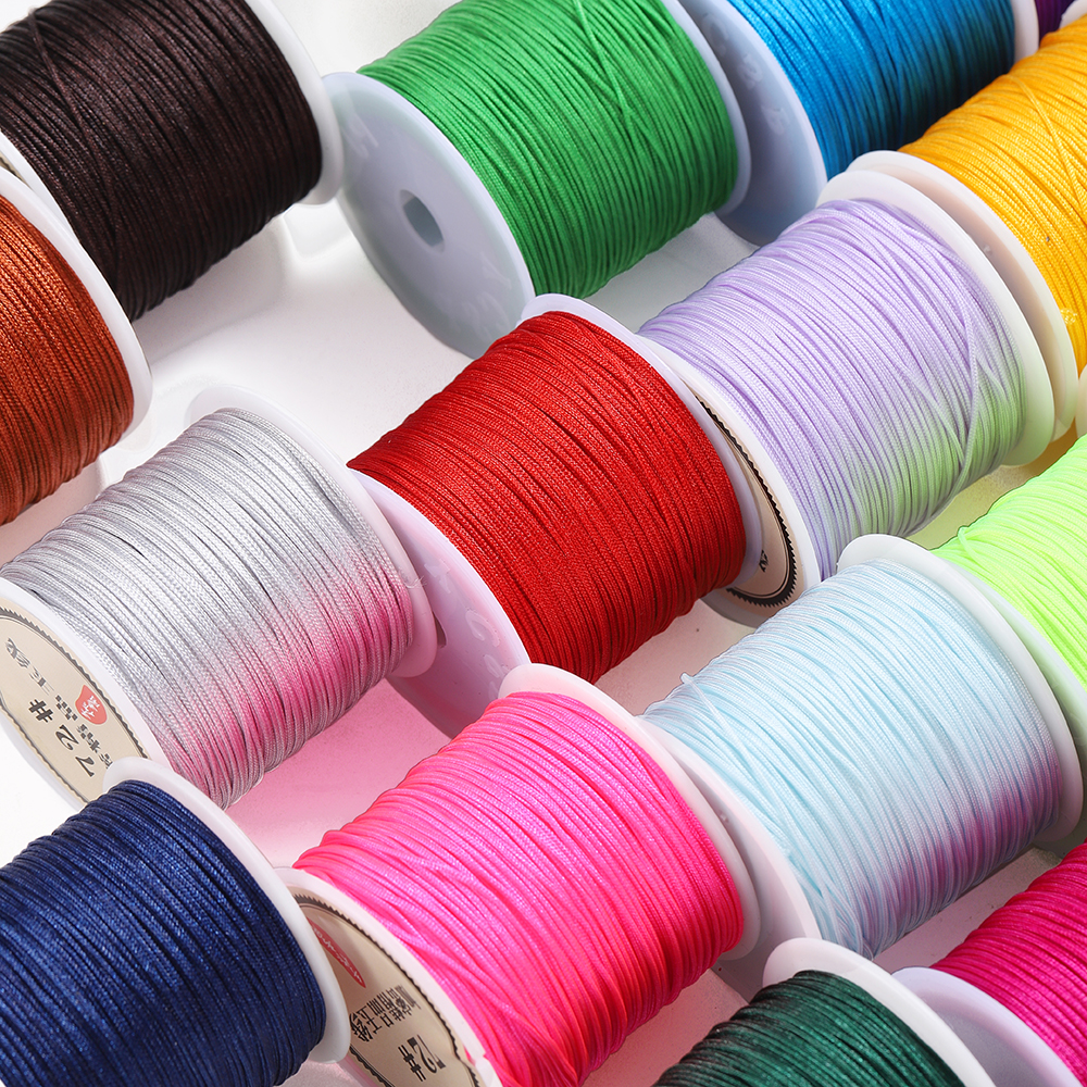 50m/Rolle 0,8mm Nylon fadens chnur chinesische Knotens chnur Armband geflochtene Schnur für DIY Quasten Perlenschnur Schmuck herstellung