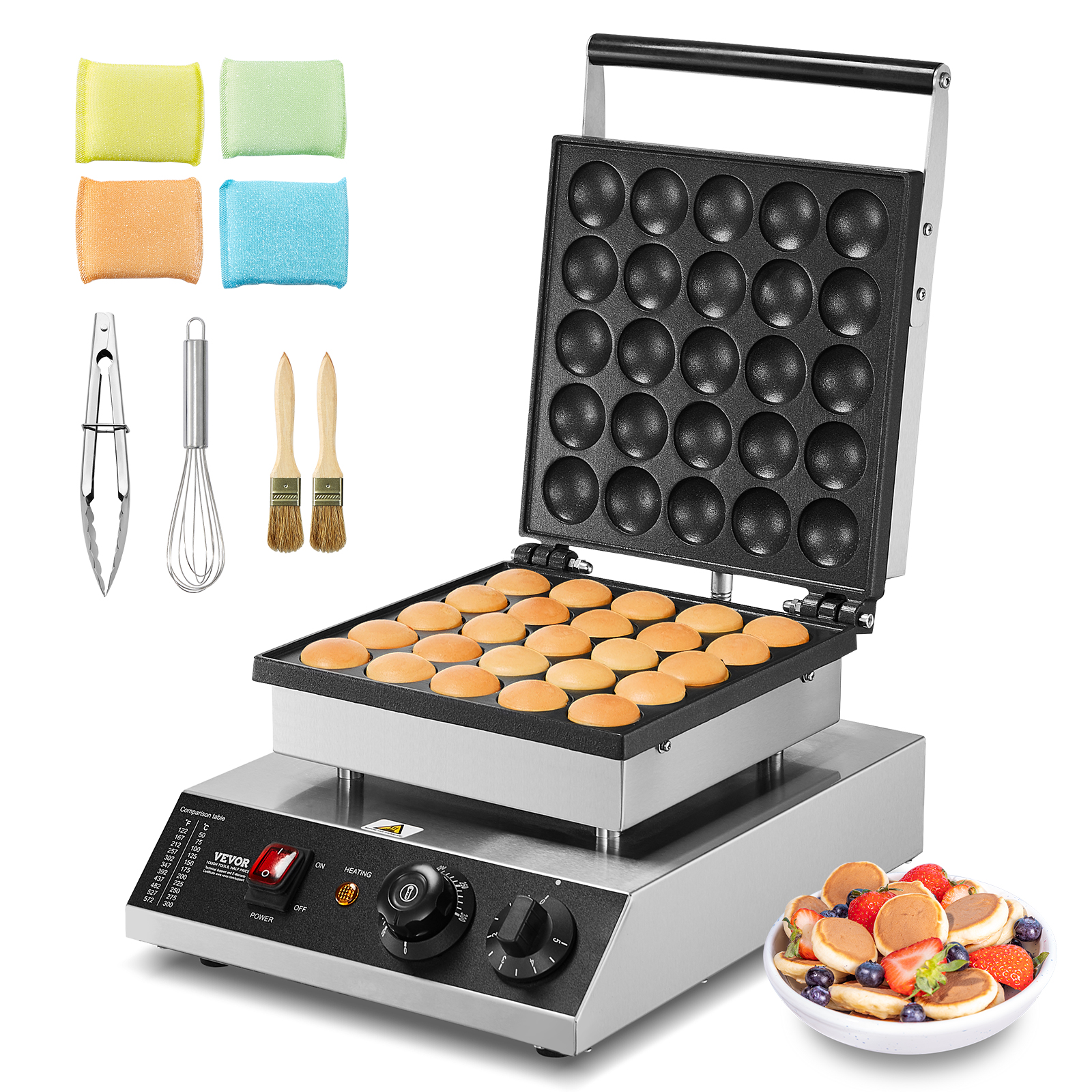 SucceBuy-máquina para hacer gofres eléctrica, 25 uds., Mini máquina para hacer tortitas holandesas, máquina Dorayaki, gofres, electrodomésticos de cocina, gofres para aperitivos