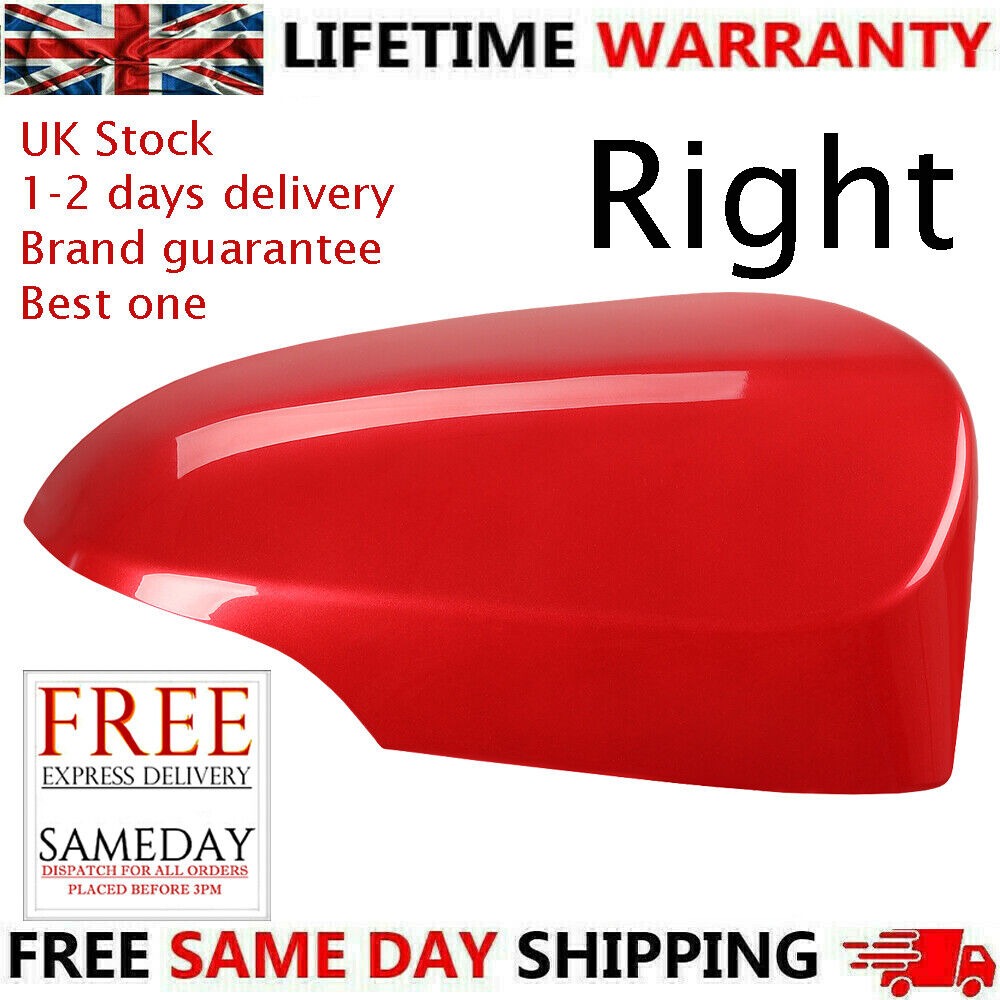 Cubierta de espejo retrovisor para Toyota Yaris O/S Driverside RH, color rojo brillante, 2012-2020