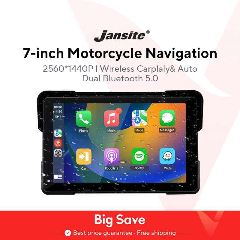5/7 zoll Carplay Motorrad 2K HD DVR Navigation GPS Drahtlose CarPlay Android Auto Airplay Display Bildschirm Tragbare Moto Monitor