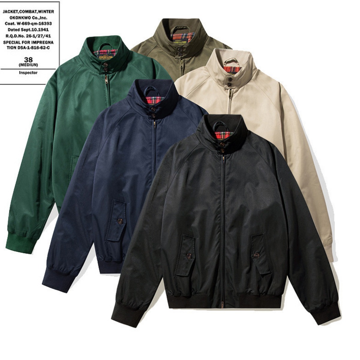 Giacca bomber da uomo Giacca con colletto alla coreana stile celebrità Design classico di marca di lusso Abbigliamento da uomo Cappotto con zip Manica lunga Fodera scozzese