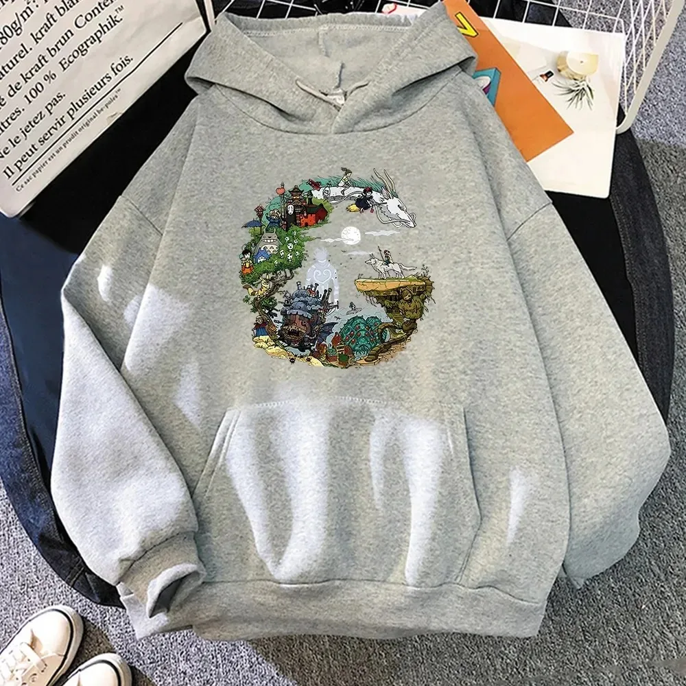 Sudaderas con capucha de Studio Ghibli para mujer, sudadera con estampado de Anime japonés, sudadera informal de moda de hip hop, sudadera Harajuku Unisex
