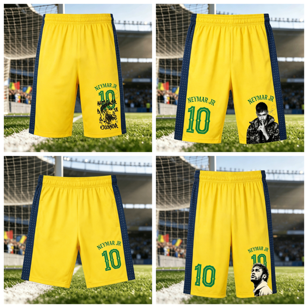 Soccer King Neymar No. 10 Shorts! Must-have Sports Casual Pants for Adult and Children's Fan Support
