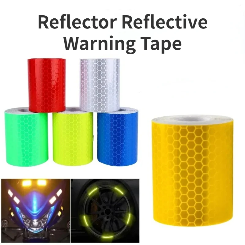 5Cm * 3M Auto Reflecterende Tape Veiligheidswaarschuwing Auto Decoratie Sticker Kleur Raster Reflector Reflecterende Waarschuwingstape