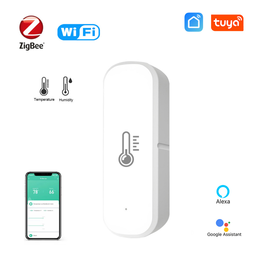 Умный датчик температуры и влажности Zigbee 3,0 Wi-Fi, термометр-монитор для умного дома через Alexa Google Home Tuya Smart Life