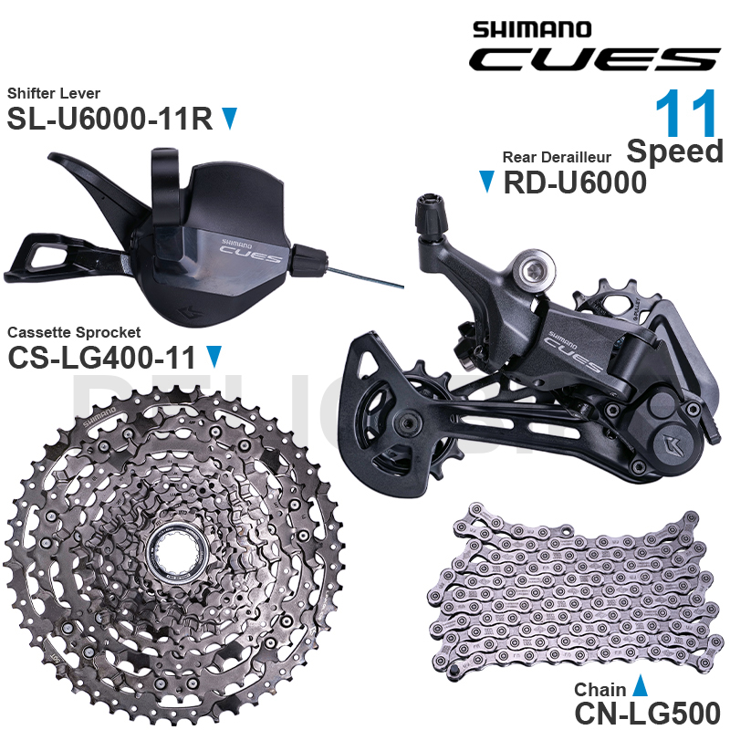 SHIMANO CUES U6000 Groupset SL-U6000-11R, RD-U6000, CS-LG400-11, bagian asli CN-LG500