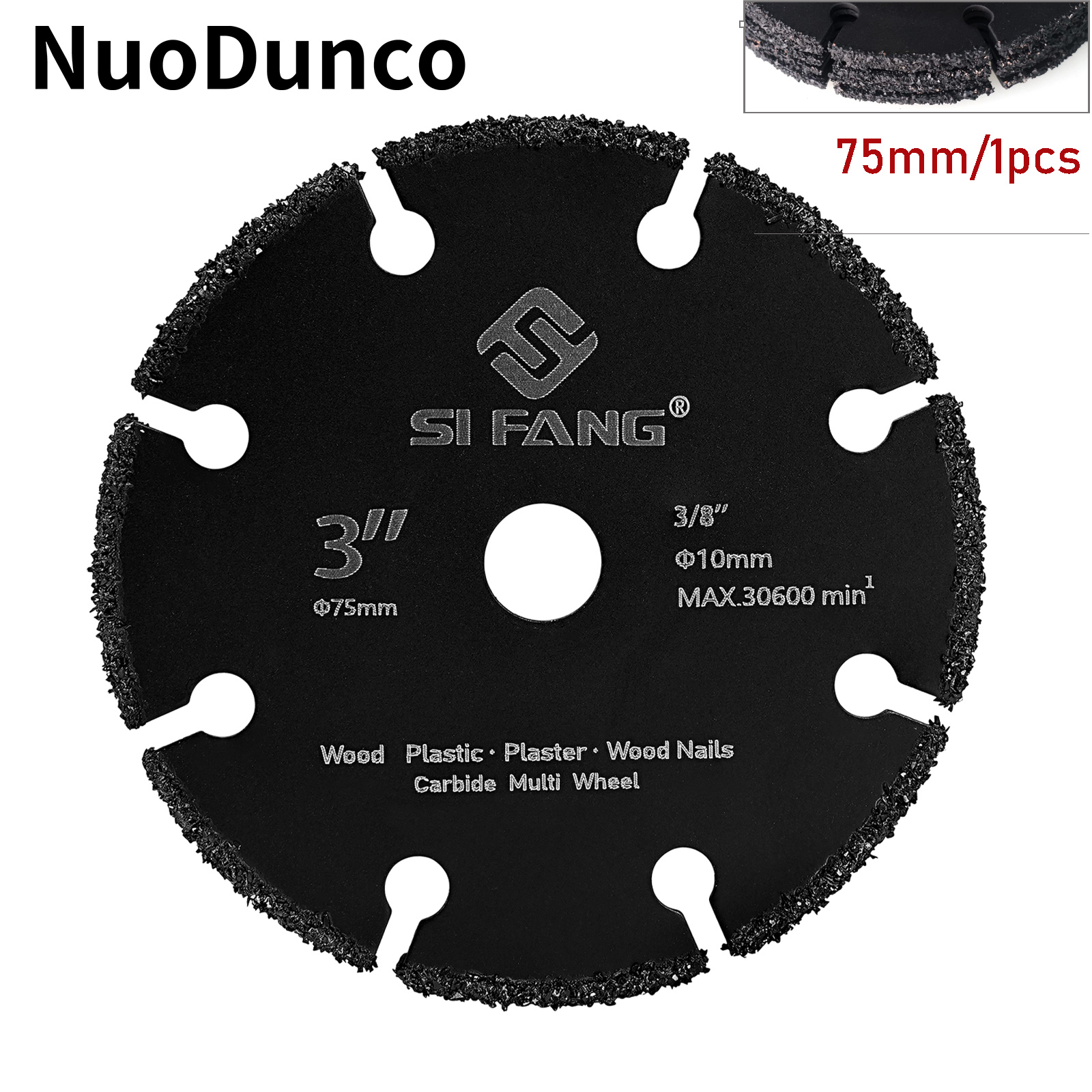 Nuodunco ใบมีดเลื่อยตัดเหล็ก75มม., แผ่นเจียรขนาดเล็กใบมีดจานเจียรสำหรับตัดโลหะงานไม้พลาสติก1ชิ้น