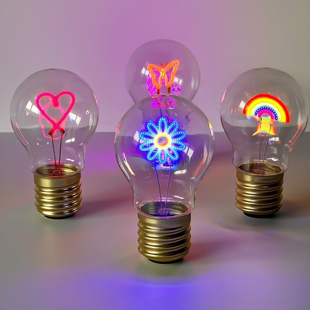Edison A70 5V Decorative Lamp Led Vintage Tungsten Christmas Gift Cartoon Plastic Art Decorative Light Type-C Rechargeable Bulb