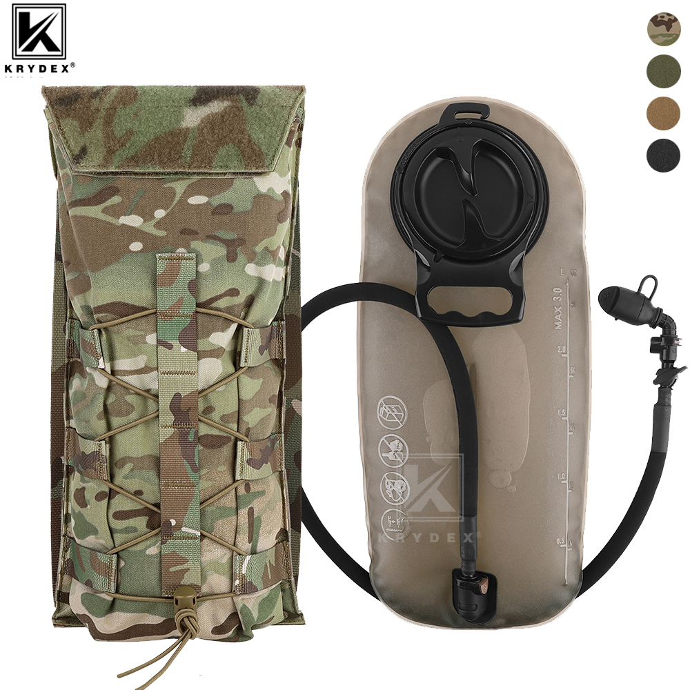 KRYDEX Tactical 500D 3L Hydration Pouch MOLLE Carrier Pack Bag Modular 100oz Water Bladder Pouch Hunting Outdoor Accessories
