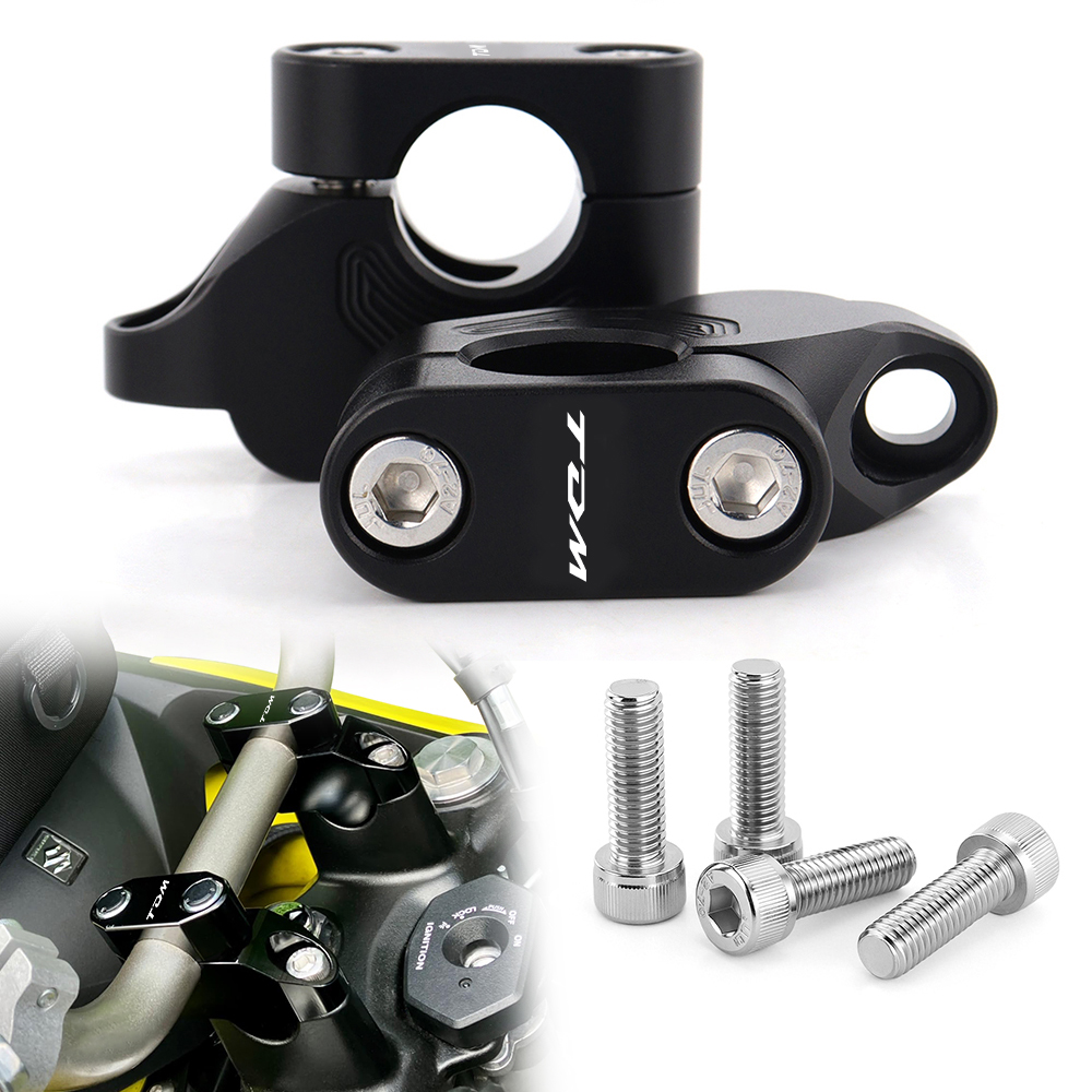 Cocok untuk Yamaha TDM 850 1991-2000 TDM 900 2002-2011 22Mm 7/8 "Sepeda Motor Offset Handle Bar Mounting Riser Memperpanjang Dipindahkan CNC