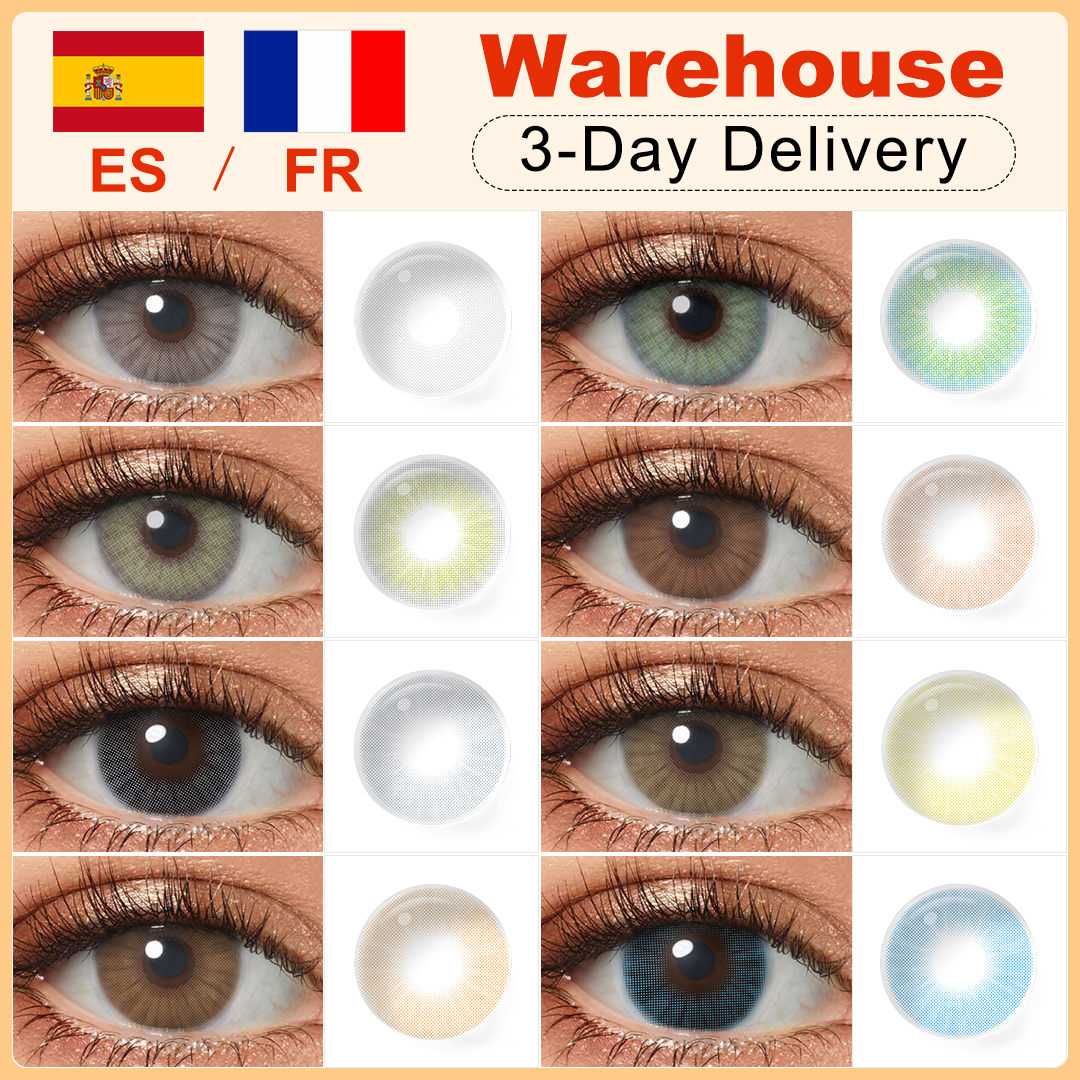 HIDROCOR lentes de contacto de Color para ojos 1 par de lentes de Color de ojos naturales anuales lentes de ojos suaves cosméticos pupilas de belleza con estuche para gafas