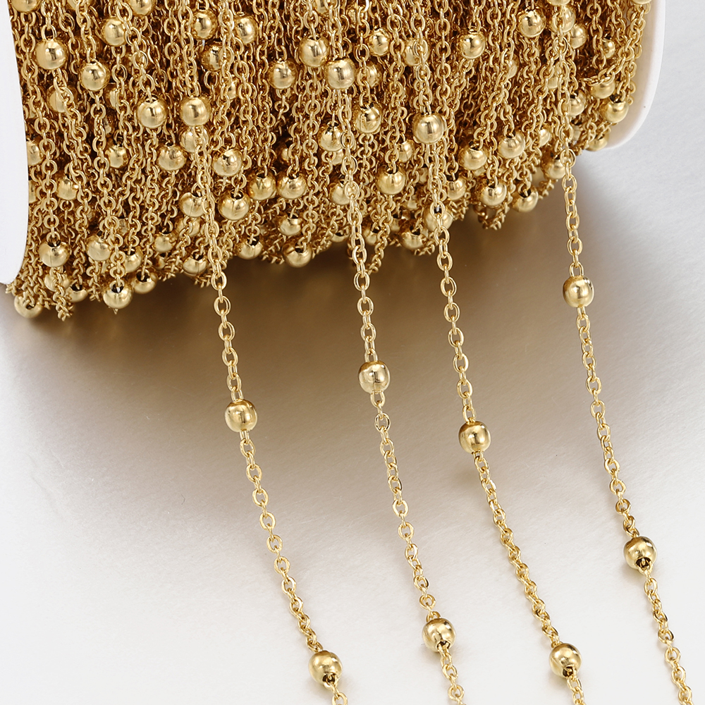 EquiNo Fade pour bijoux, perles en acier inoxydable, bricolage, collier, bracelet de cheville, boule, fait à la main, exécutif, 2m, 1m