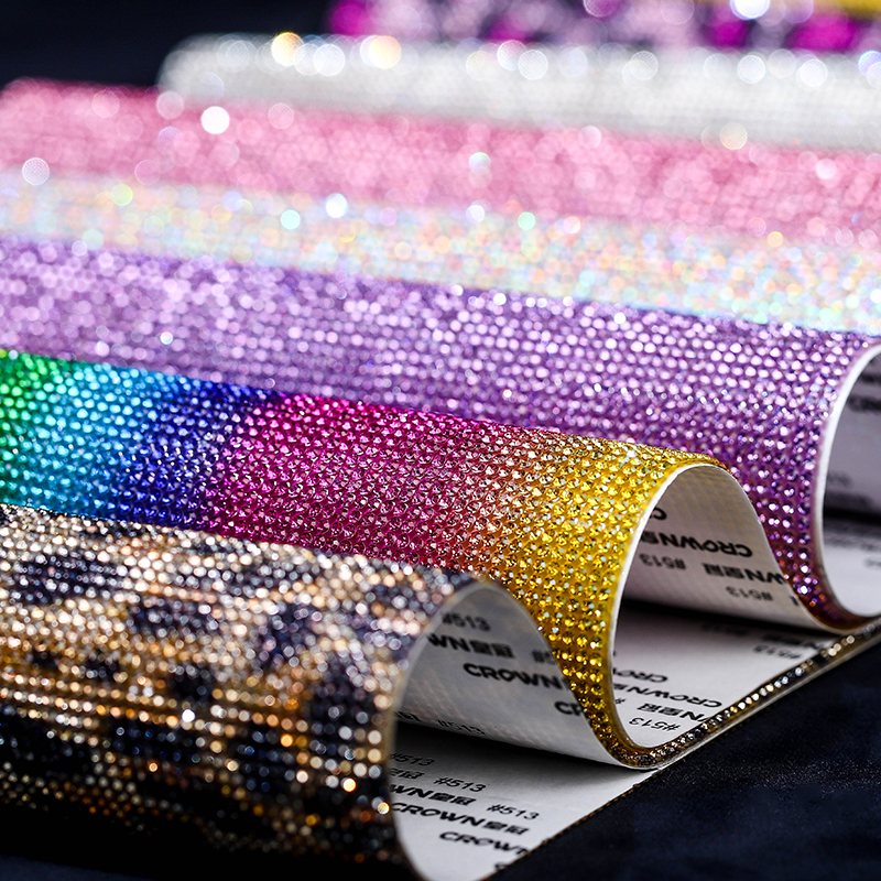 DUCRYSTAL 1 Uds. Pegatinas autoadhesivas de diamantes de imitación, pegatinas de diamantes de imitación con purpurina de cristal, manualidades DIY, ropa, bolsos, zapatos