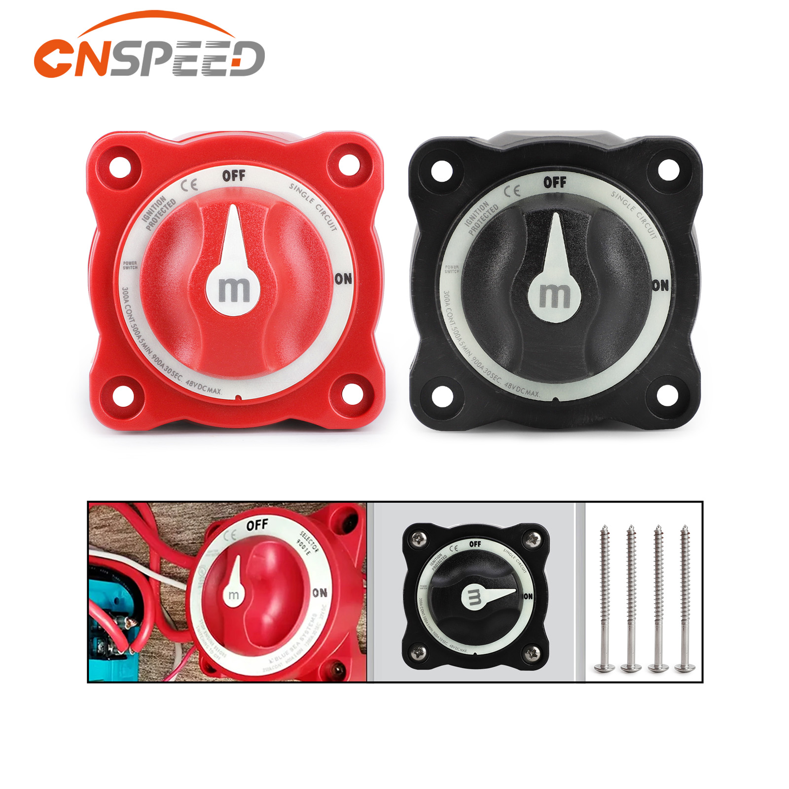 รถ Auto Camper RV Marine เรือ 12 V-48 V 100A-300A วงจรเดียว ON-OFF แบตเตอรี่ตัวเลือก Isolator ตัดการเชื่อมต่อสวิตช์หมุนตัด