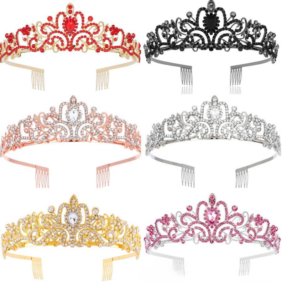 Hochzeits-Haartiara Kristall Braut-Tiara Krone Diadem Schleier Tiaras Haaraccessoires Kopfschmuck Geburtstag Frauen Mädchen