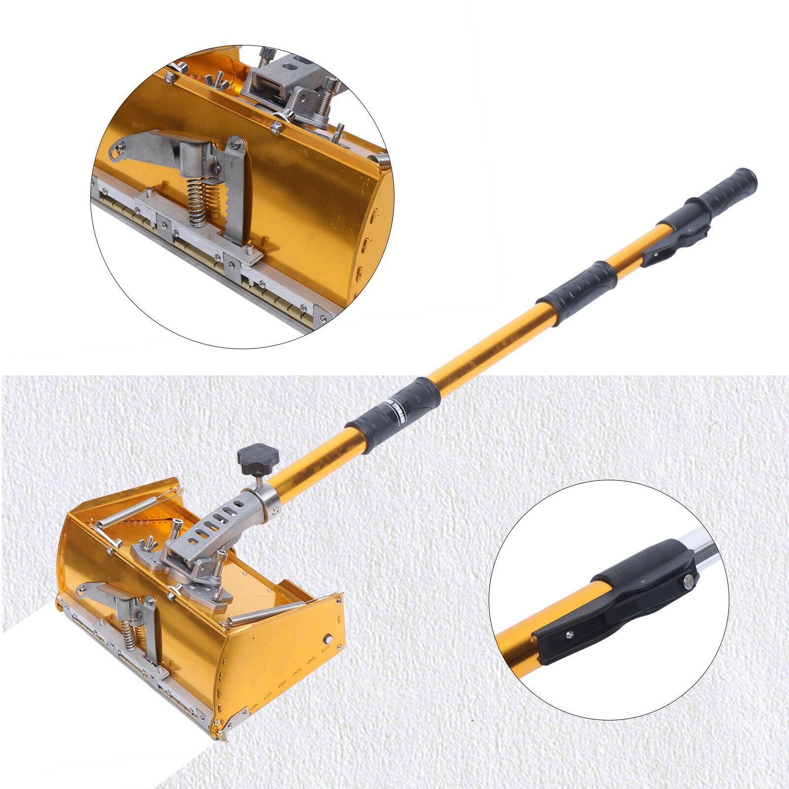 Przenośne narzędzia do płyt kartonowo-gipsowych Tynkowanie Płaskie wykończenie Tynkowanie Narzędzie 9,8 '' z 40-63,8 '' wysuwanym uchwytem Maks. długość 64 ''