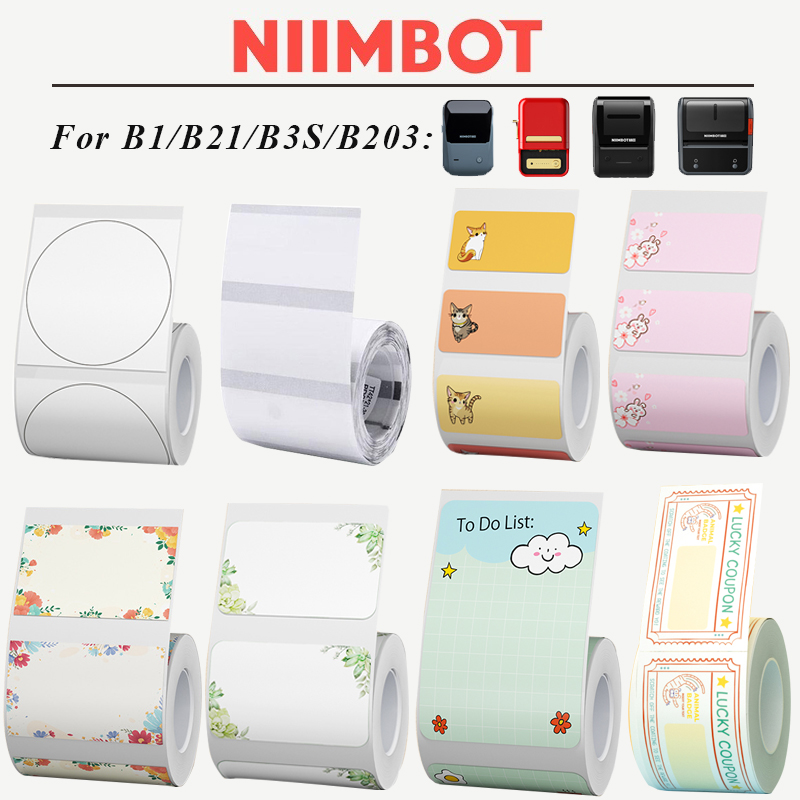 Original Niimbot B21/B3S/B1/B203 couleur blanc Transparent joyeux étiquette de noël étanche étiquette de prix cadeau Festival décoratif