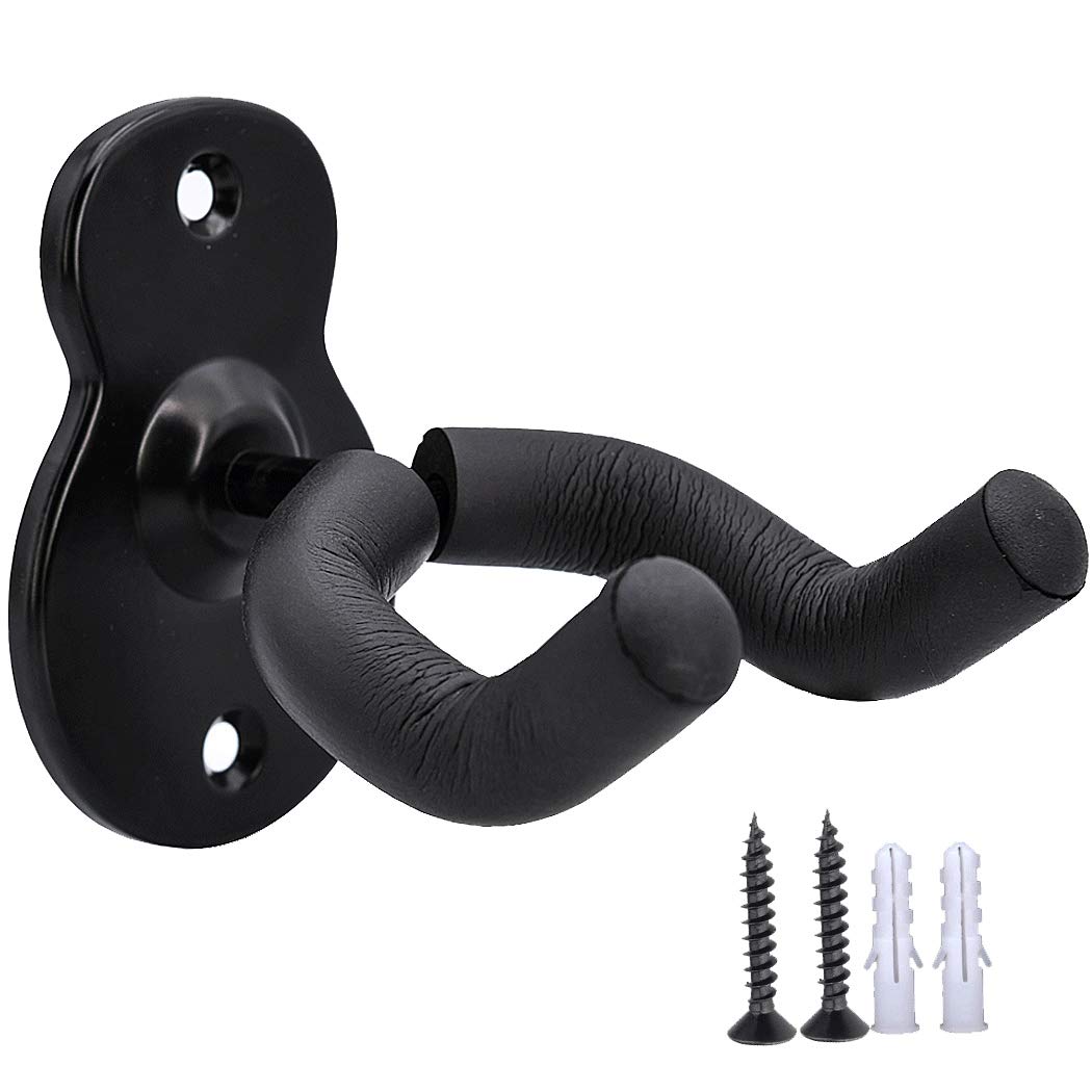 Gancio per gancio per montaggio a parete per chitarra Gancio per gancio da parete per basso elettrico acustico Gancio per supporto in metallo nero