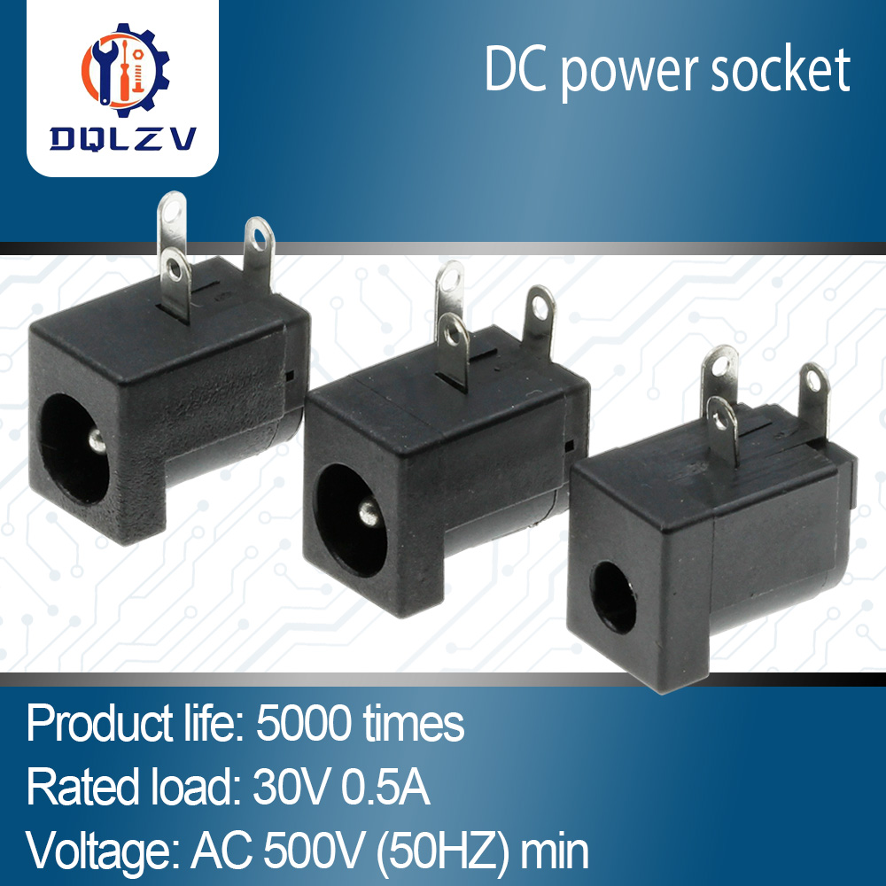 DC Steckdose 5,5X2,5 MM Lade Loch Sitz 3.5*1,3mm Steckdose Stecker 5,5x2,1mm Schwarz DC-005