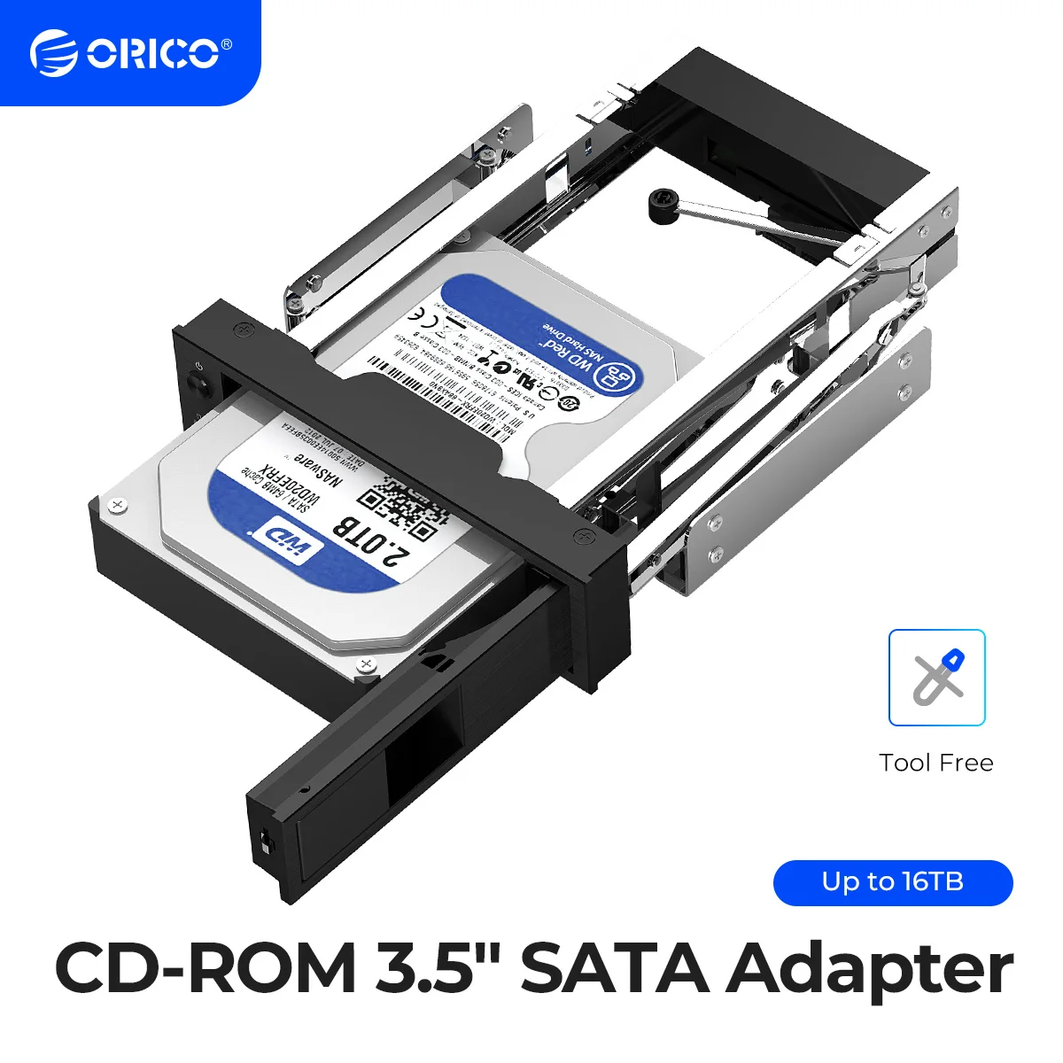 ORICO Hard Drive Caddy 2.5 Hingga 3.5 Inci Adaptor Braket Dudukan Hard Drive Internal Tahan Karat Bingkai Ponsel 3.5 Inci SATA HDD