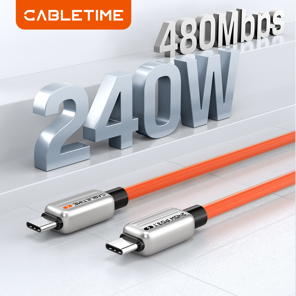 CABLETIME 240 Вт PD Кабель USB C — USB C Кабель для быстрого зарядного устройства Адаптер типа C — C Кабель питания для ноутбука Macbook Samsung iPad