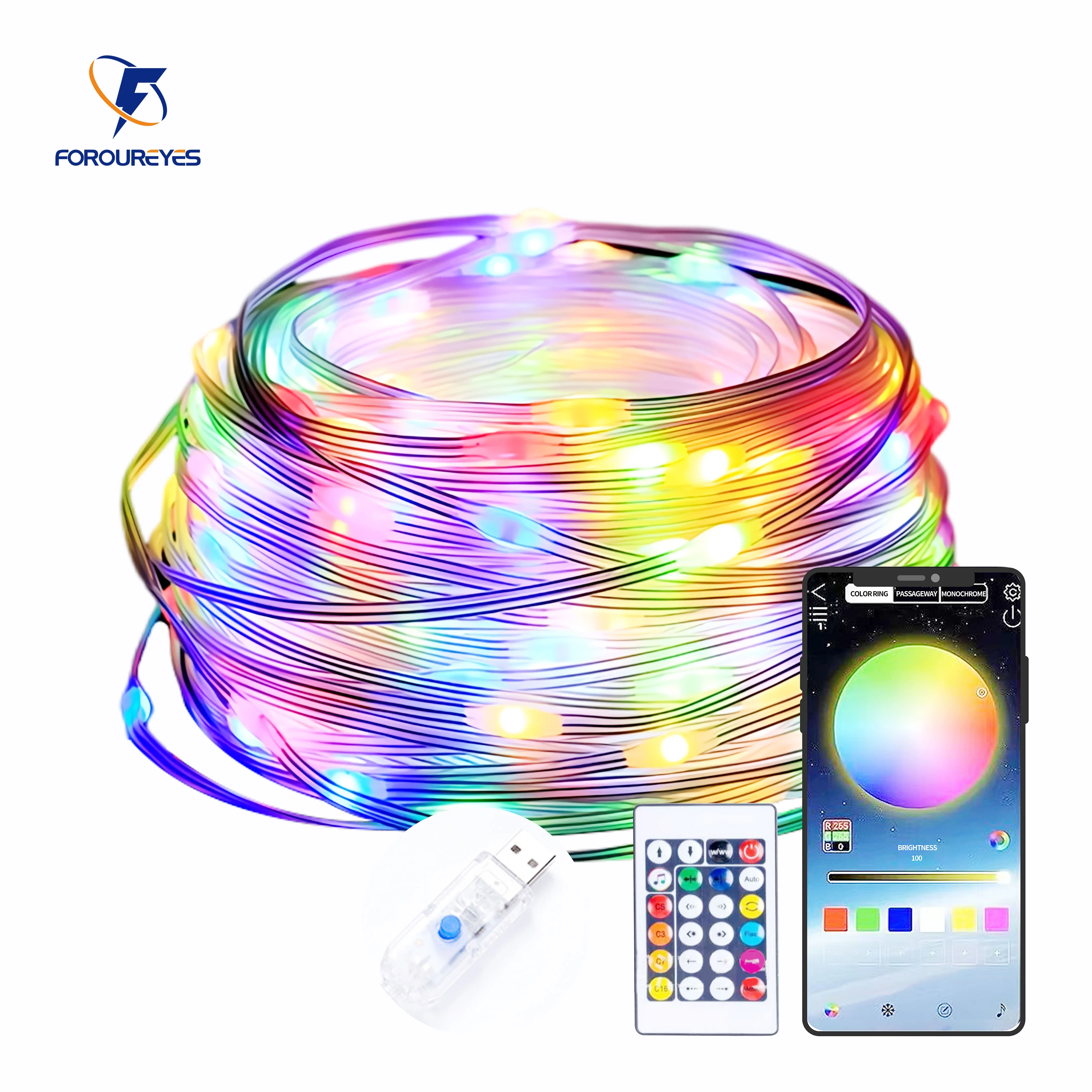 5m 10m 20m Smart LED Lichterketten Fee Licht Dekor APP Fernbedienung USB Powered Outdoor Girlanden für Weihnachten Garten Party Hochzeit