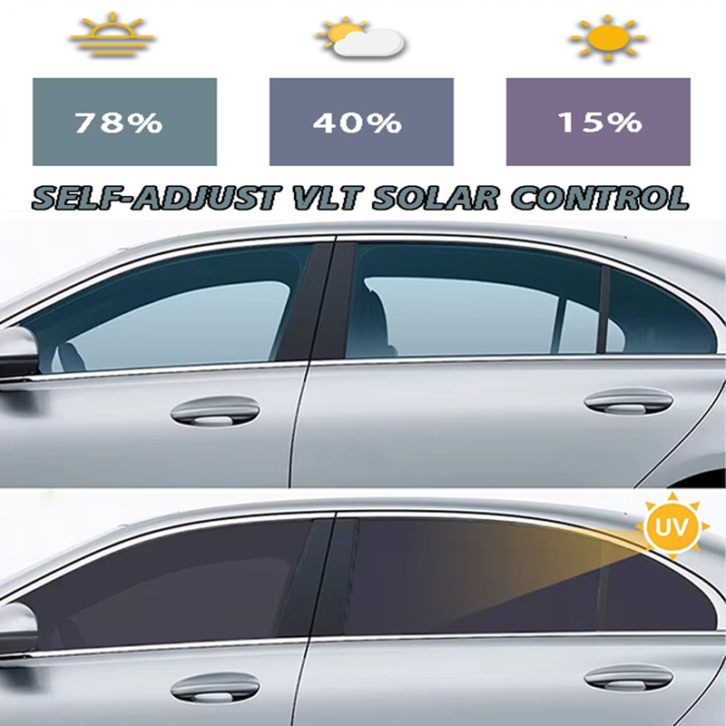 Kaca Mobil Solar Tint, Film Photochromic perubahan warna penolakan panas Anti UV untuk setiap mobil depan belakang kaca depan aksesoris jendela