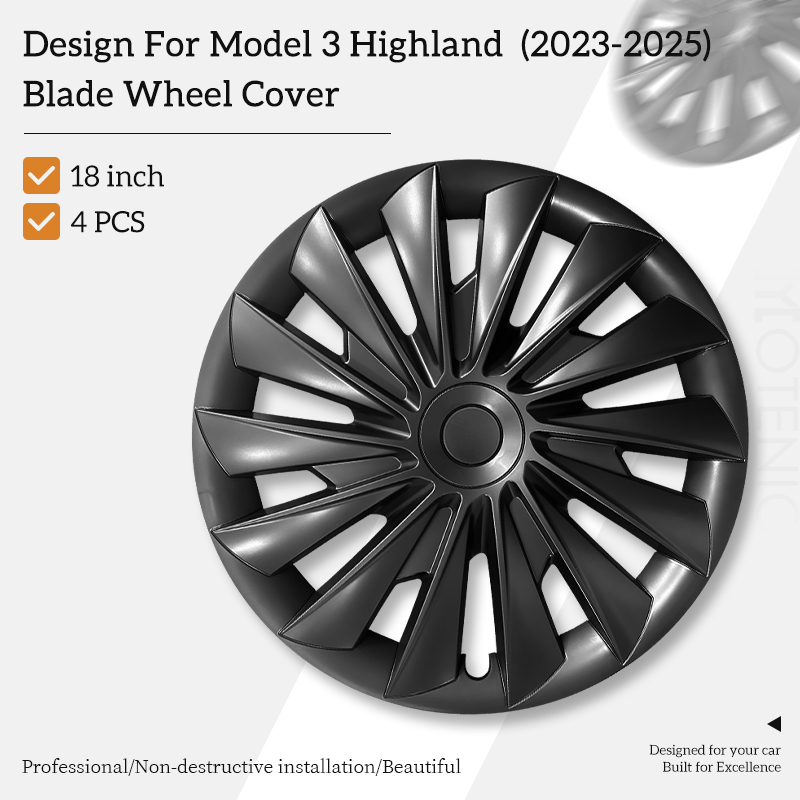 4PCS HubCap ใหม่ Model3 Highland 2023-2025 18 นิ้วใหม่ใบมีดล้อหมวก Full RIM สําหรับ Tesla เปลี่ยนรถยนต์อุปกรณ์เสริม