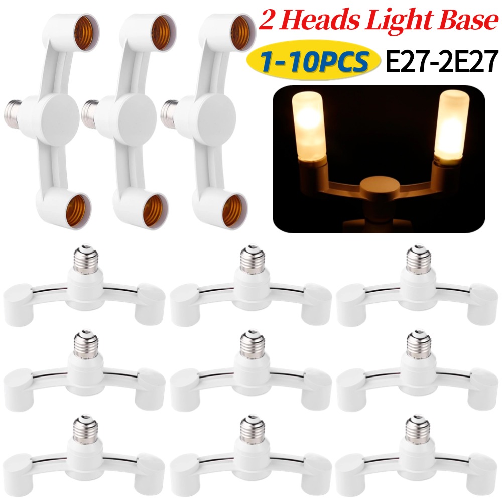 1-10 Stück e27 LED-Lampen fassung 85-285V 2 Köpfe e27 Sockel Sockel Splitter LED-Lampen fassung Glühbirnen adapter Halter Konverter