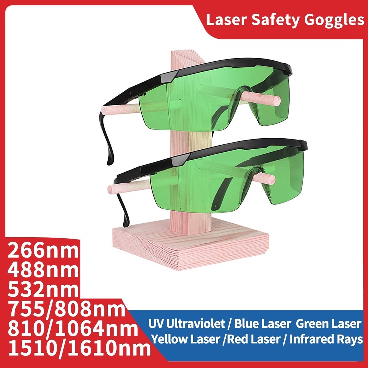 Gafas de seguridad láser infrarrojas de 1064nm, gafas UV de 355nm, gafas protectoras, gafas de protección ocular para trabajo de máquinas láser