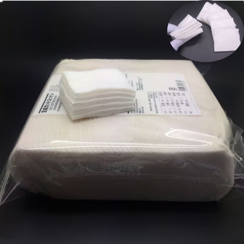 Original Japanese Organic 100% Cotton Soft Pad 180 200 sheets 50x60mm Unbleached Vape Wick Cotton Fo PC DIY Cleaner Absorbent