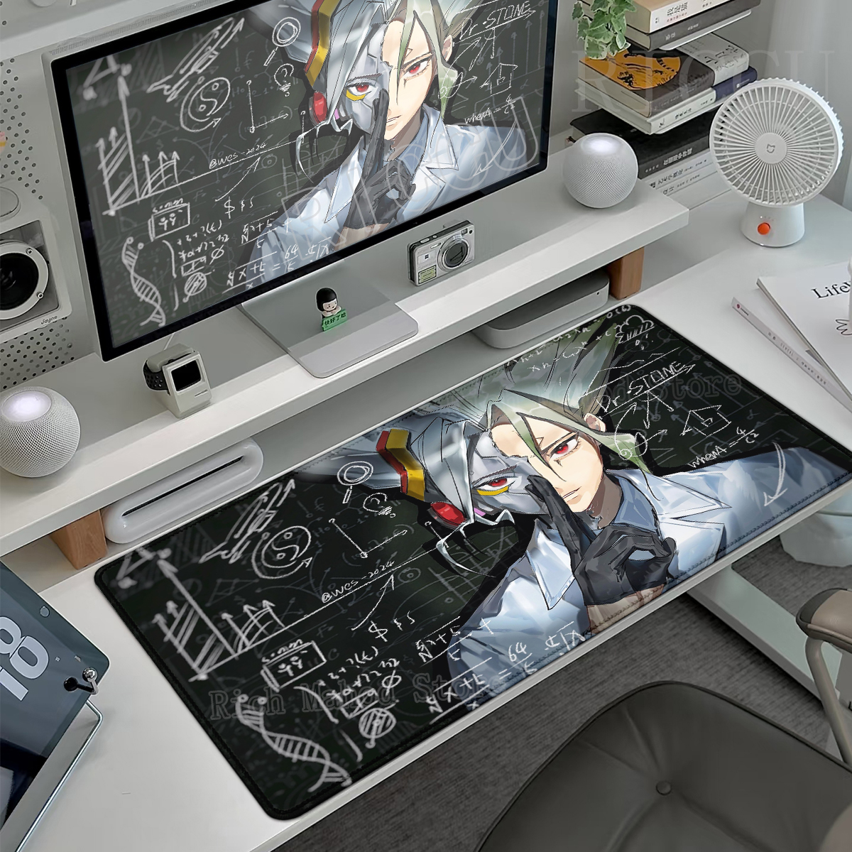 Dr Stone Ishigami Senkuu Anime Mousepad Large Gaming Compute Mouse Pad Gamer XL PC Keyboard Extended Mousemat Aksesori Laptop