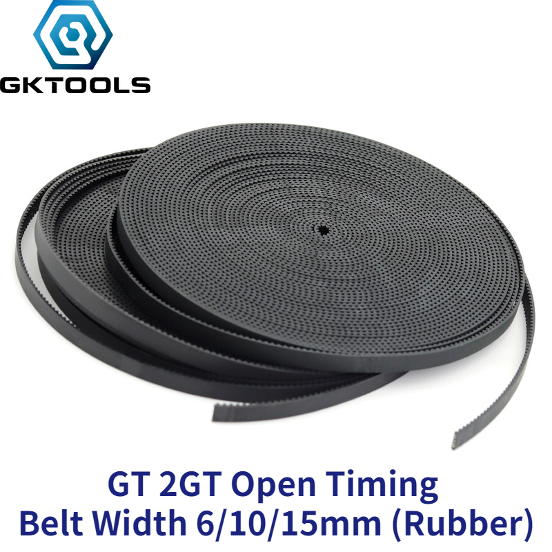 GKTOOLS 2MGT 2M 2GT otwarty synchroniczny pasek rozrządu szerokość 6/9/10/15mm gumowy mały luz GT2 2GT-6/2GT-9/2GT-15 drukarka 3D