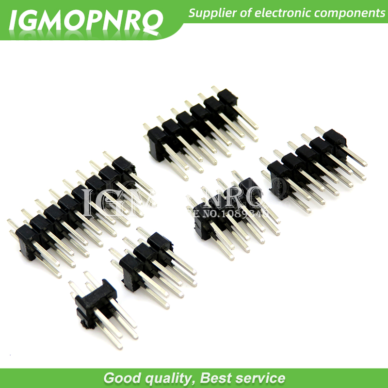 2,54mm Zweireihig Männlich 2 ~ 40P Abtrünnigen PCB Board Pin Header Stecker Streifen Pinheader 2*2/3/4/6/8/10/12/15/20/40P Für Arduino