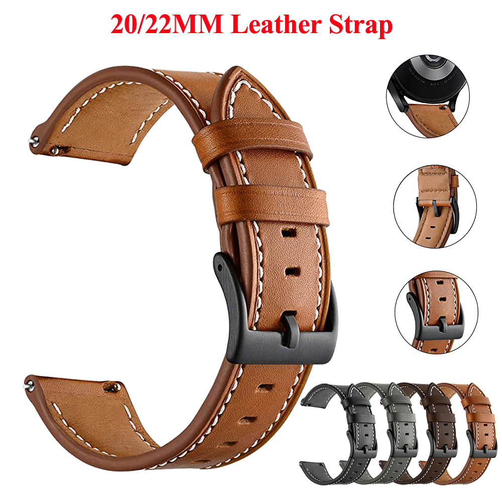 Correas de reloj de cuero de 20 a 22mm para Huawei Watch 4/3/GT3/2 Pro Amazfit GTR 4/GTS 4 47MM 42MM Samsung Galaxy Watch 3 4/5/6