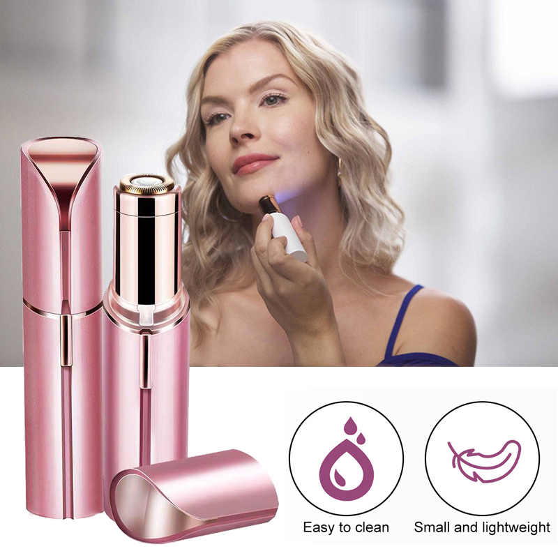 Depiladora eléctrica para eliminar el vello Facial, depiladora con forma de lápiz labial, cejas, zonas sensibles, indolora, Bikini, afeitadora