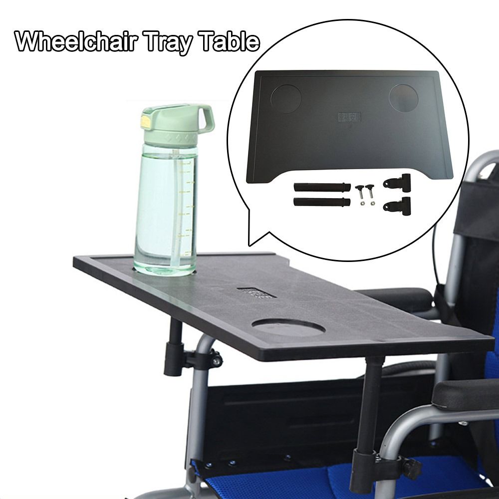 Lichtgewicht rolstoel dienblad tafel afneembare waterdichte bekerhouder eenvoudig te installeren rolstoel bureau schootbord
