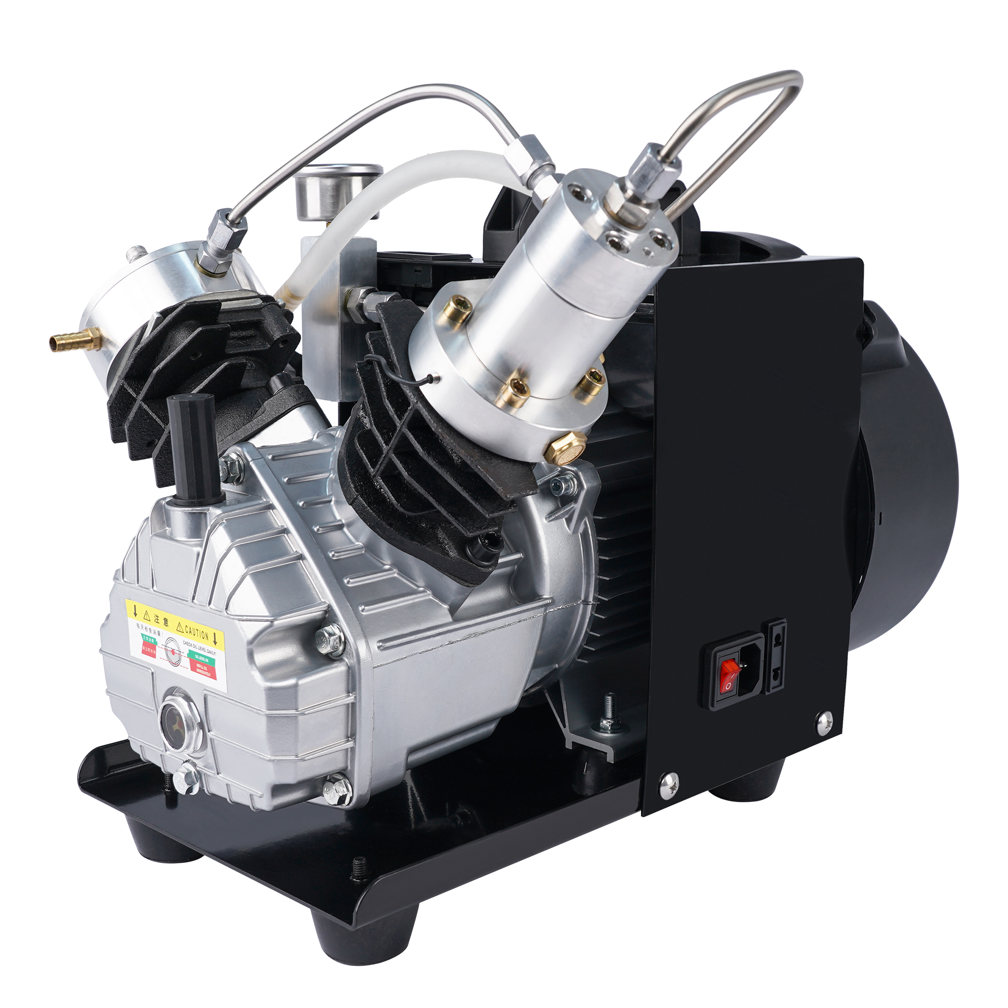 TUXING TXEDM041 4500Psi 300Bar PCP Luftkompressor Hochdruckkompressor mit Doppelzylinderkopf für PCP-Gewehr-Tauchen