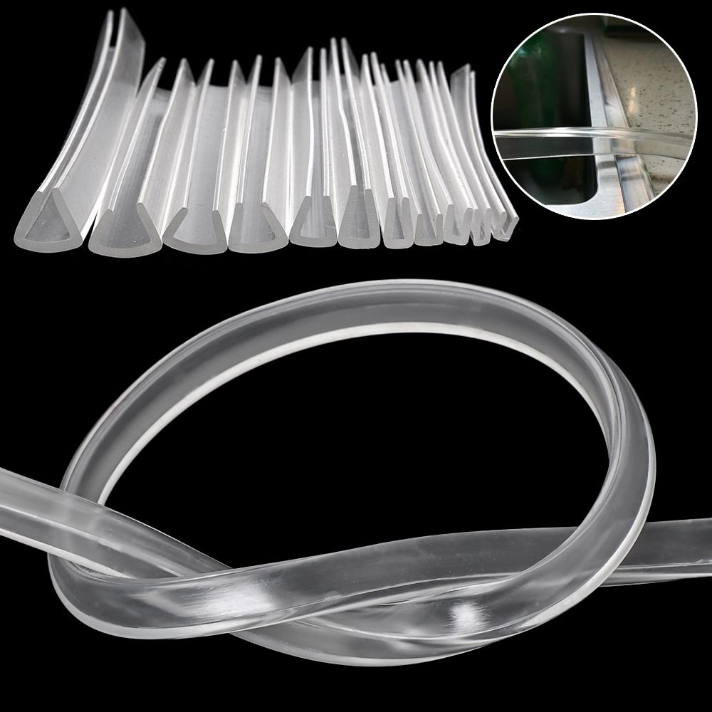 2 meter U-kanal Gummi Einfassung Dicht Streifen Dusche Tür Glas Dicht Band Rand Schutz Weathers Mehrere Größe