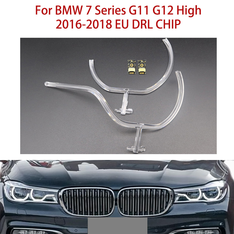 Luci di marcia diurna per BMW Serie 7 G11 G12 2016-2018 LED Versione europea Auto bianca DRL CHIP Zavorra Strip Angel Eye Chip